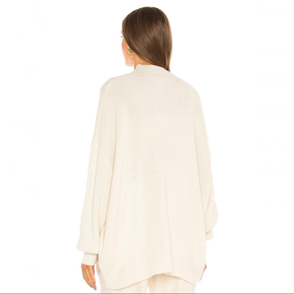 WEWOREWHAT BEIGE BUTTON FRONT OVERSIZED CARDIGAN - Picture 6 of 9